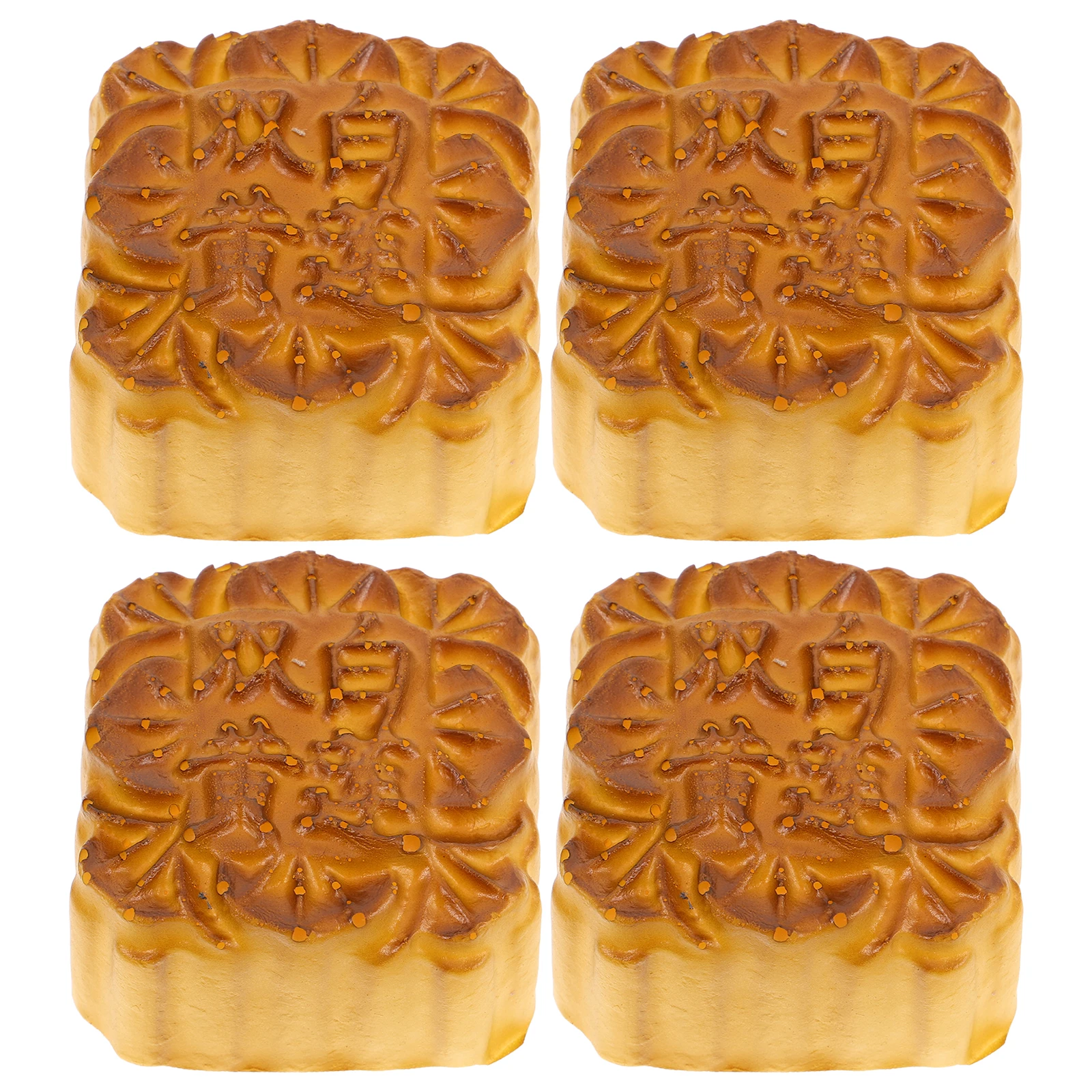 

4pcs Simulation Mooncake Realistic PU Elastic Aromatic Home Decoration Mall Display Holiday Favors Craftsmanship