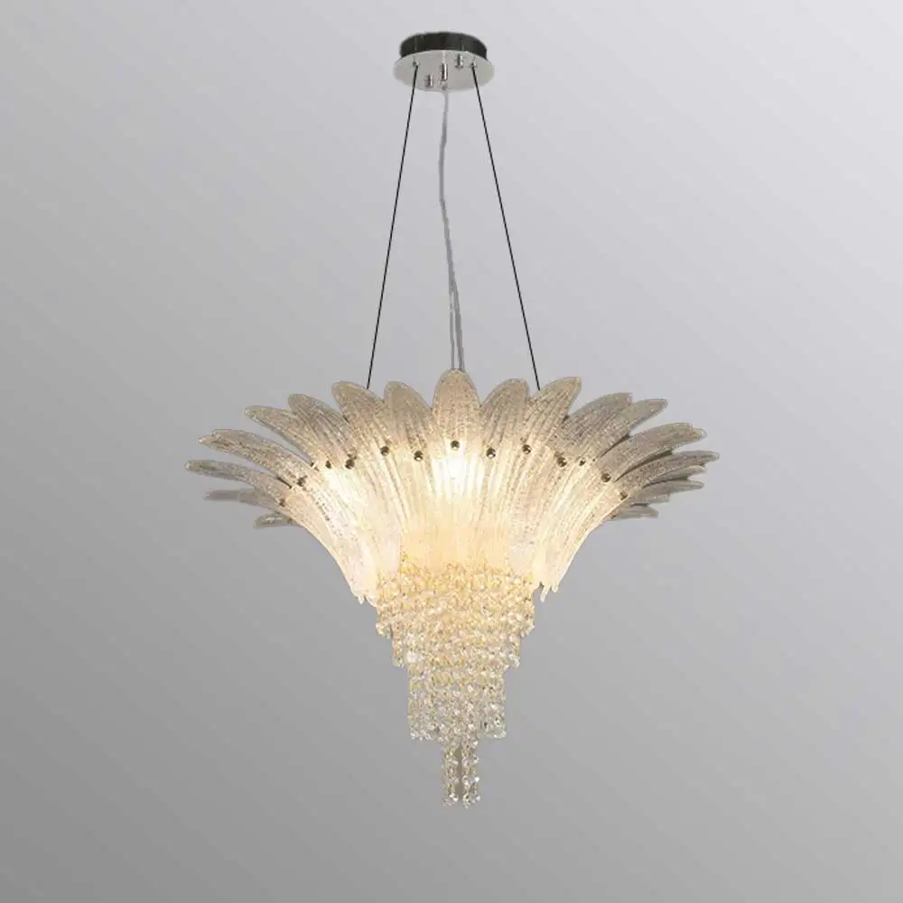 

Large Luxury Crystal Chandelier Lighting for Villa Duplex Living Room, French Style Gold Pendant Lamp Big Lustre