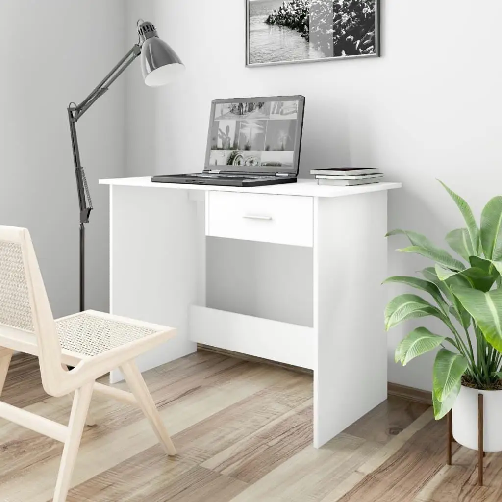 39.4x19.7x29.9 White Engineered Wood Desk - Stylish and Durable Furniture for Home Office