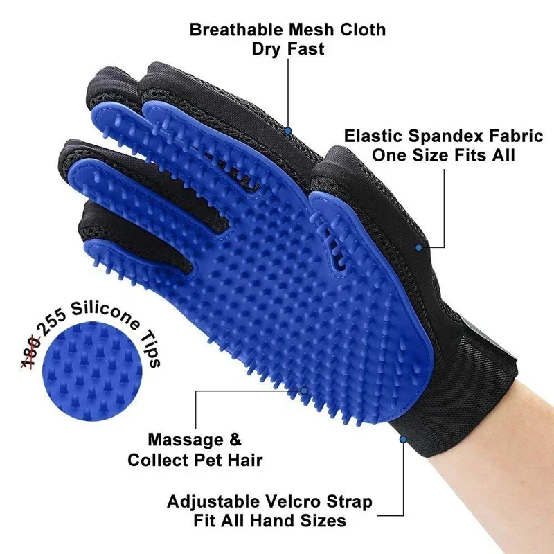 1/10 Guantes de Silicona para el Cuidado de Mascotas, Peine Quita Pelos Eficaz para Gatos y Perros, Limpieza en el Baño y Control Diario de la Caída de Pelo en Casa