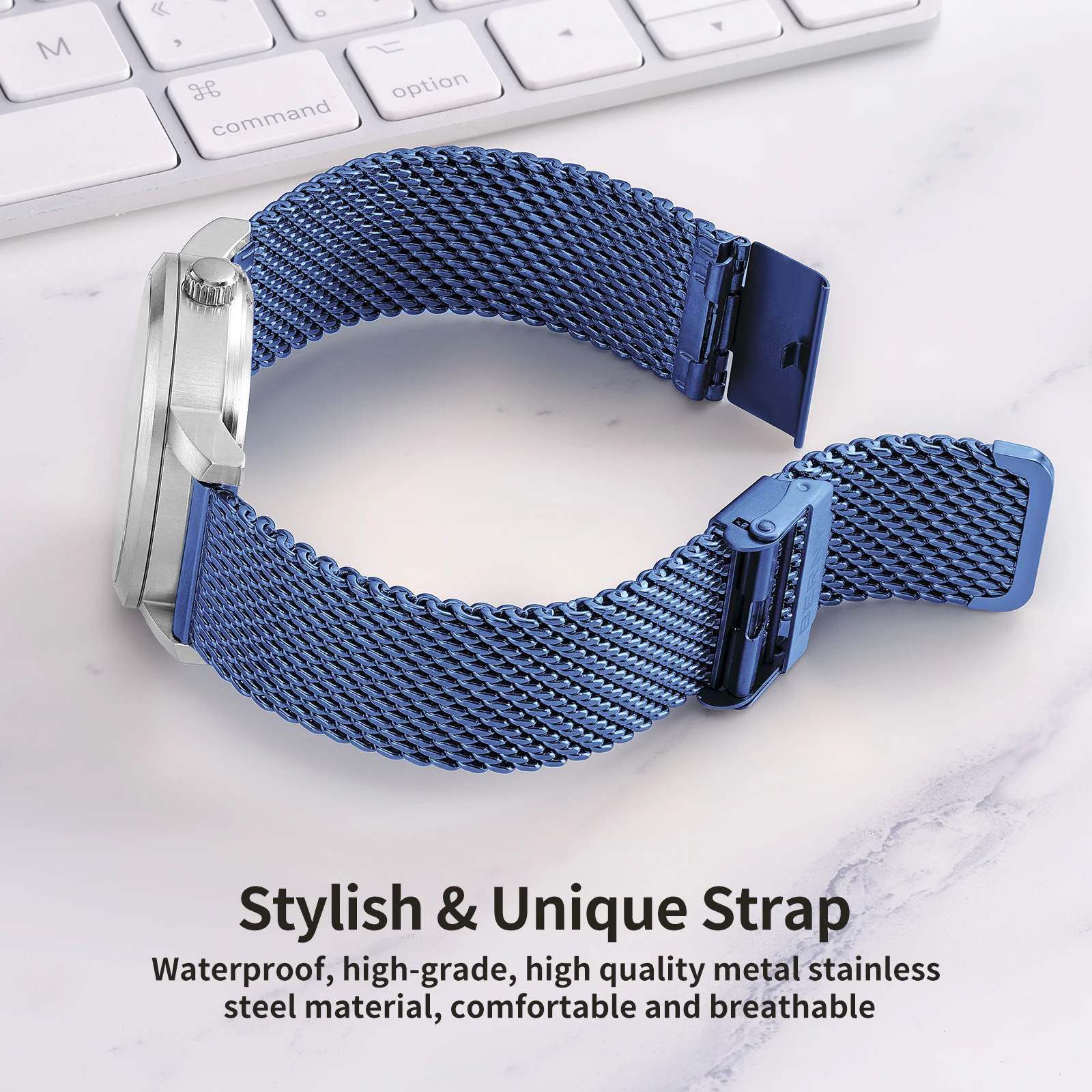 18-24mm Quick Release Watch Strap Stainless Steel Milanese Band Mesh Waterproof Watch Accessories Colorful Bracelet Watchbands