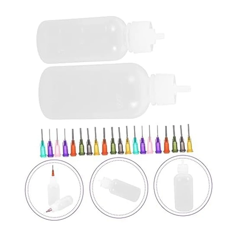 Silicone Free Glaze Needle Bottle Kit Applicator Craft Pottery Glaze Bottles Precision Tip Applicator Bottle Medicine Bottle Set