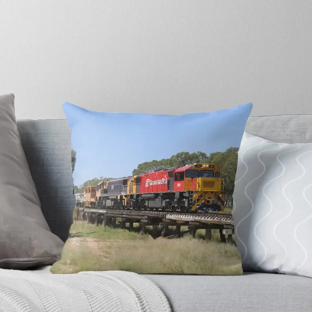 Queensland Rail’s 2901 on a Ballast train Throw Pillow Sofa Covers Christmas Pillow Custom Cushion Photo Cushion Child pillow