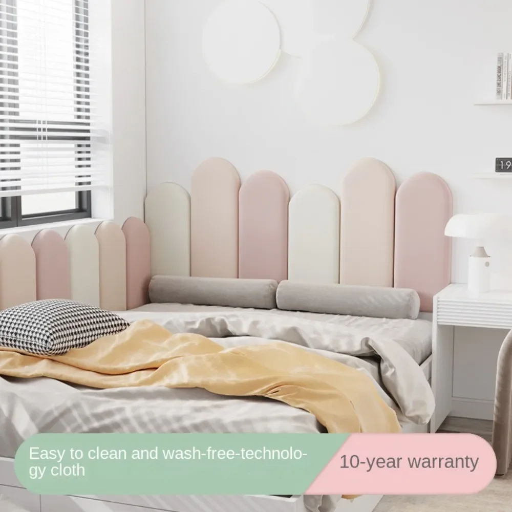 Velvet Headboard Upholstered Wall Stickers Self-adhesive Children's Anti-collision Upholstery Bedside Backrest Background Wall