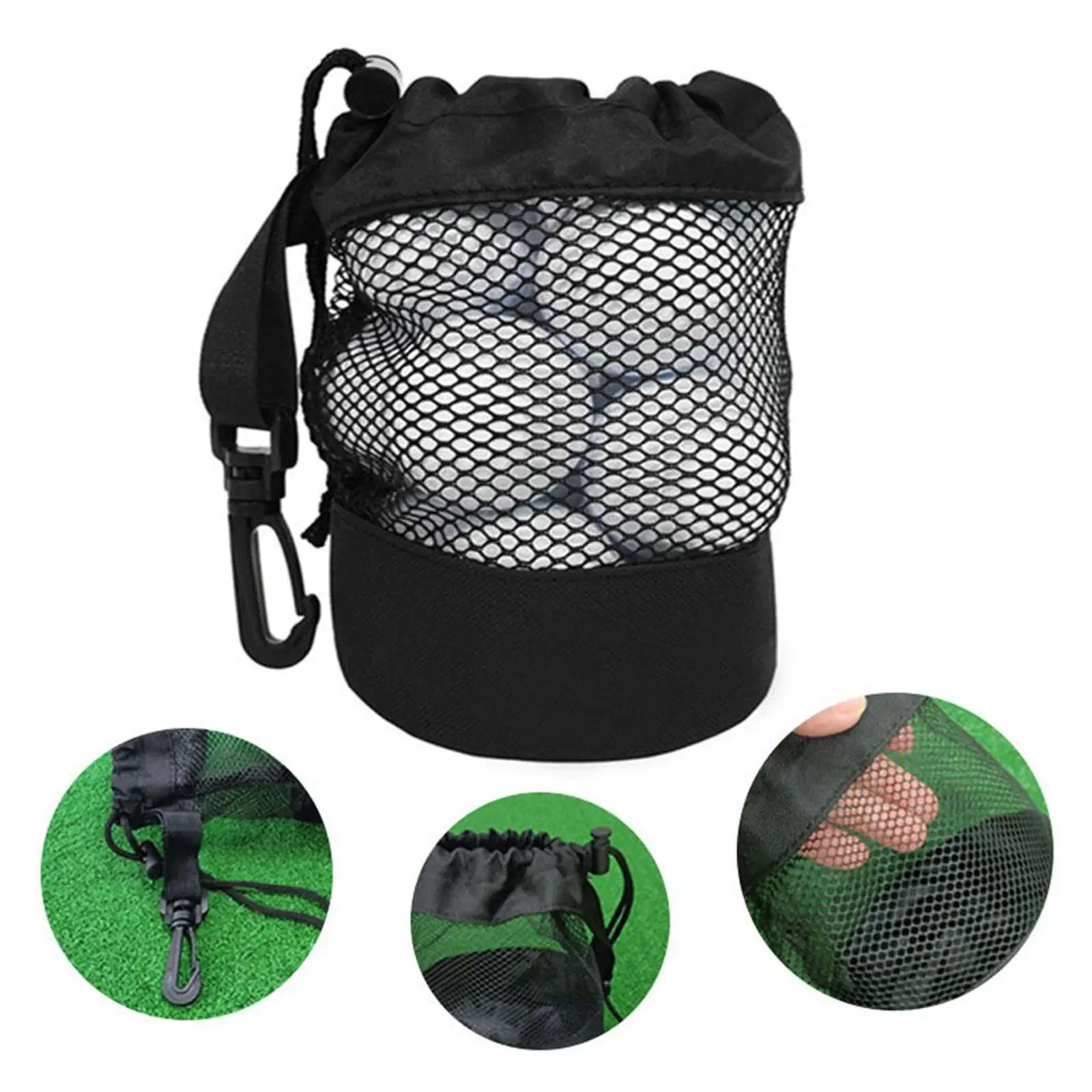 

Сумка для хранения мячей для гольфа, сумка для футболок для гольфа, сетчатая сумка для хранения с застежкой-крючком, контейнер, аксессуары, многофункциональная переноска