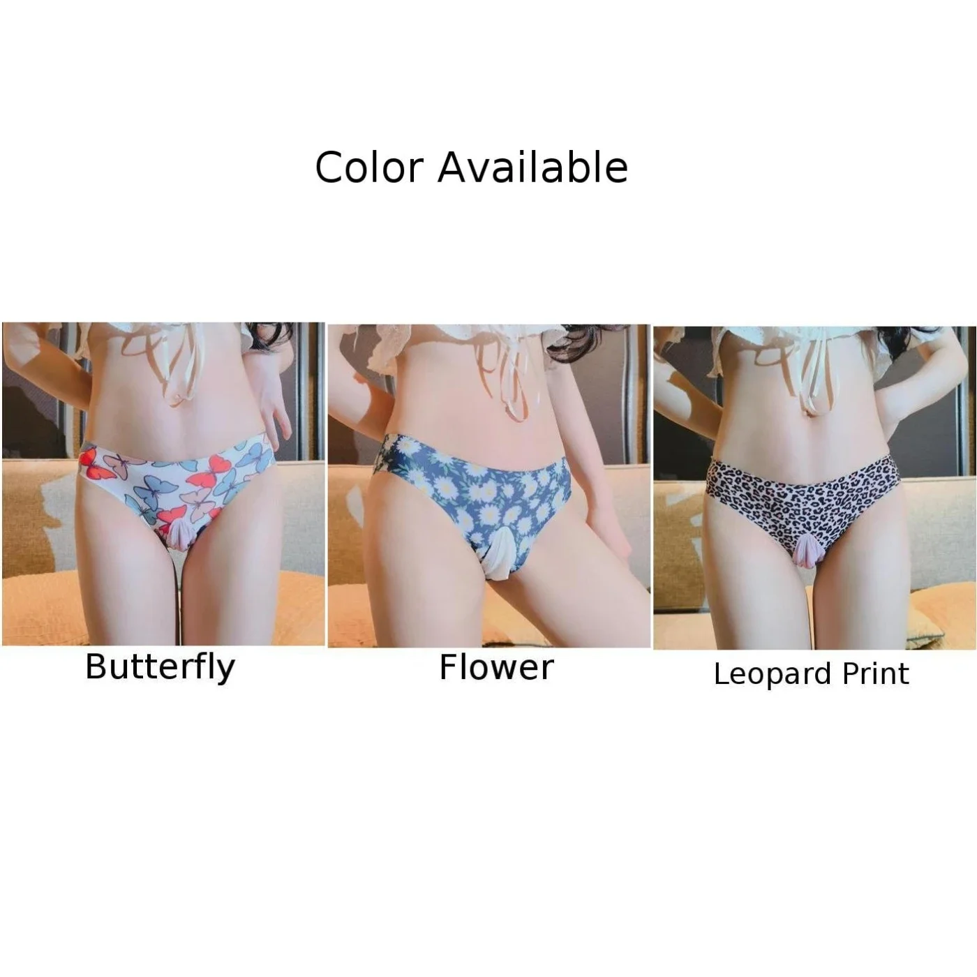 Ice Silk Seamless Low Waist Briefs Soft Comfort Women Panties for Man Sissy Pouch Underpant Gay Male Open Close Sheath Lingiere