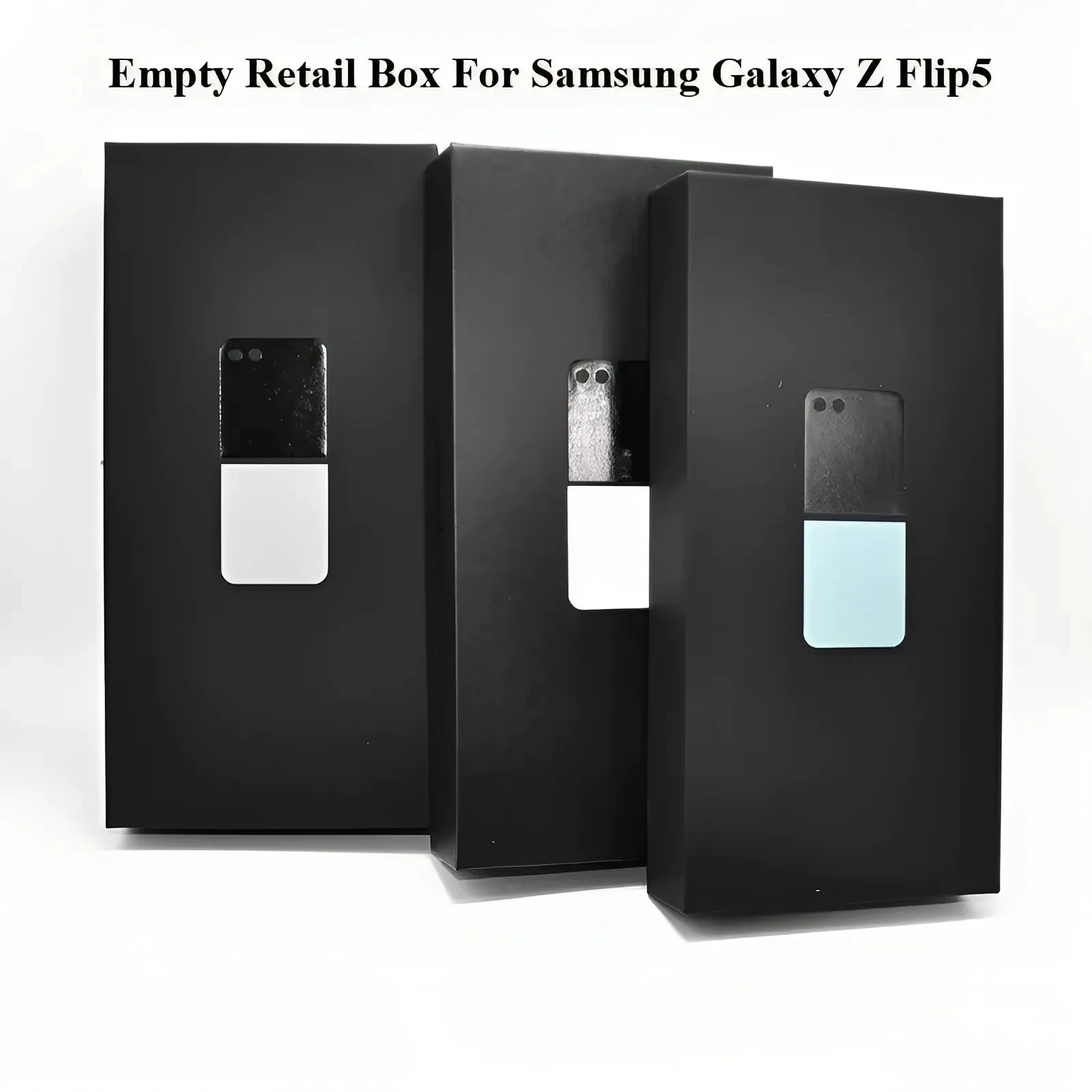 กล่องขายปลีกสีดำคุณภาพสูงสำหรับ Samsung Galaxy Z Flip5/Flip4/Flip6 5G พร้อมคู่มือผู้ใช้