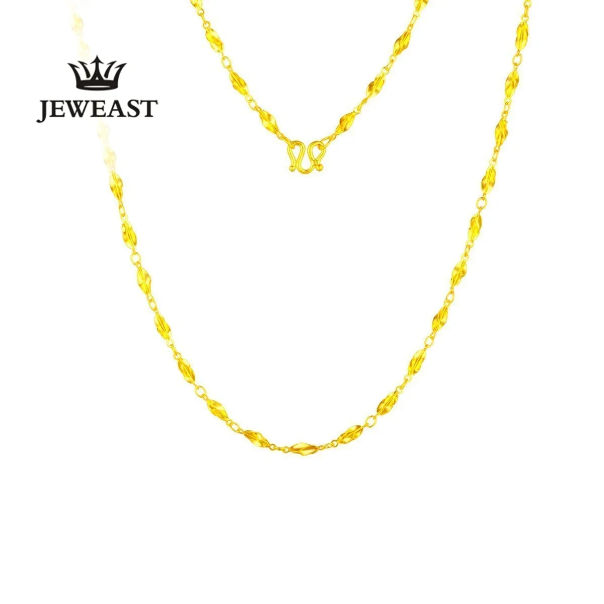 XXX ZZZ JEWEAST 24k Pure Gold Necklaces Long Chain Wedding Fine Jewelry For Women Exquisite Romantic Lady Gift Upscale Hot Sell