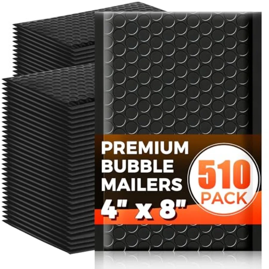 

510-Pack Bubble Mailer 4'' x 8'' - Self-Sealing Waterproof Small Mailing Envelopes Padded Lightweight Shipping Bags for Accesso