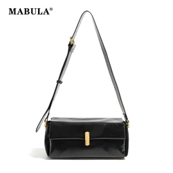 MABULA Classical Black Girl's Single Shoulder Bag Brand Designer Vegant Leather Underarm Wallet Simple Casual Crossbody Purse