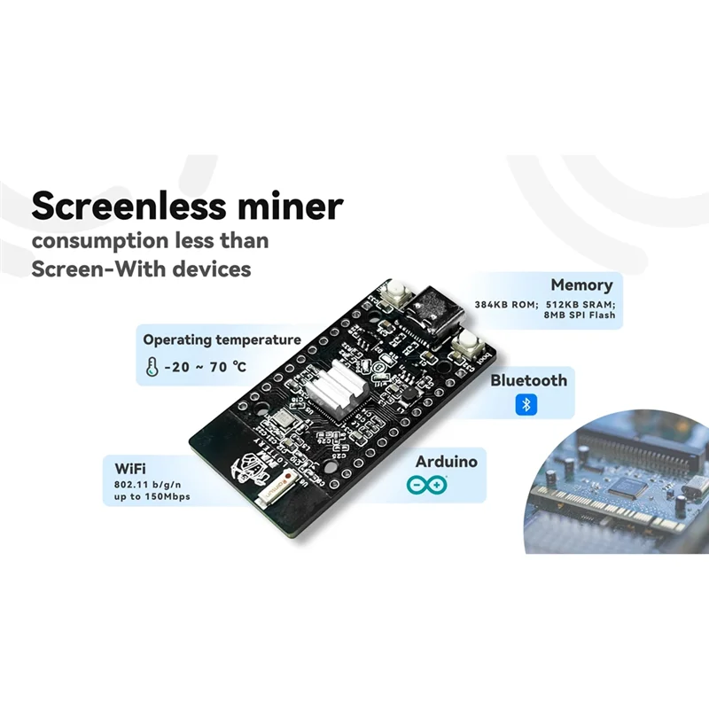 New-NM-Bot-Chain Nmminer Lucky BTC Solo Lottery Miner 120KH/S Higher Nerdminer V2 ESP32S3 Chain One By One Low Power