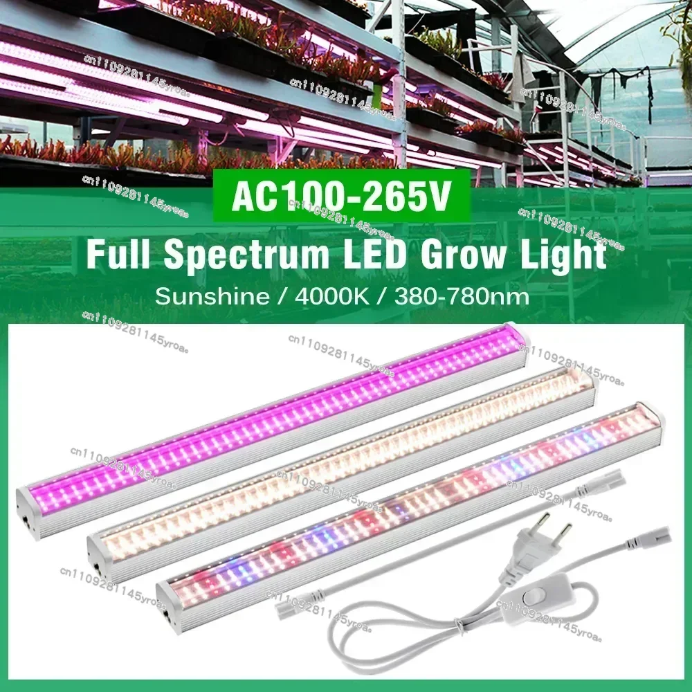 T12 Fluorescent Tube LED Grow Light Full Spectrum Hydroponic Vegetable Fill Light Greenhouse Soilless Cultivation Light