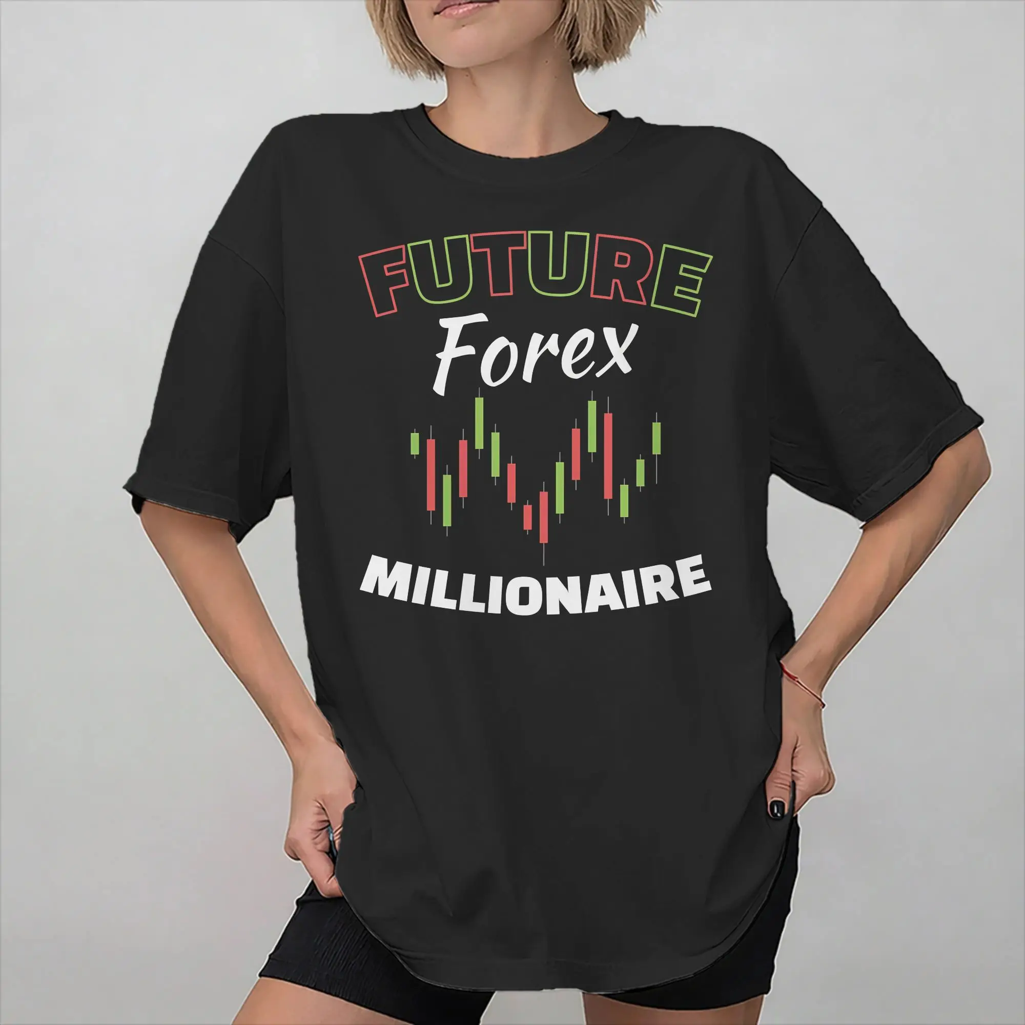 Future Forex Millionaire Chart Graphic Printing T Shirts Men Women  Pure Cotton  Tee Shirt Clothing