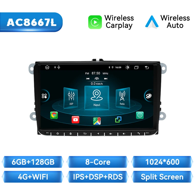 Draadloze Carplay Android Auto Radio Speler Voor Volkswagen VW Passat B6 B7 CC Tiguan Touran GOLF POLO Multimedia GPS Autoradio