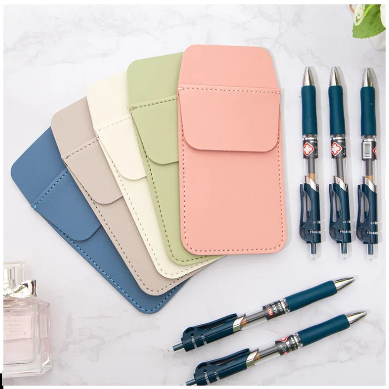 Vintage Leather Pen Pocket Multi-funcational Pen Sleeve Pen Holder Case for Office Women Men Doctor Nurse Artist Teacher