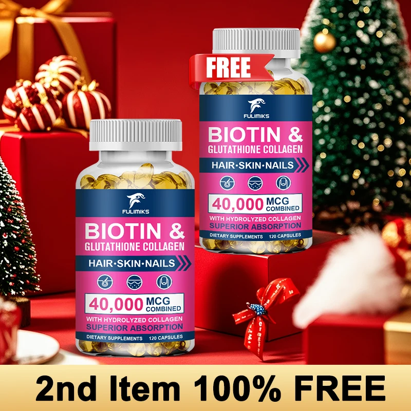 

Advanced Biotin Collagen Glutathione Blend, with Vitamins A, D, B6, B12, Antioxidant Power for Radiant Skin & Healthy Nails