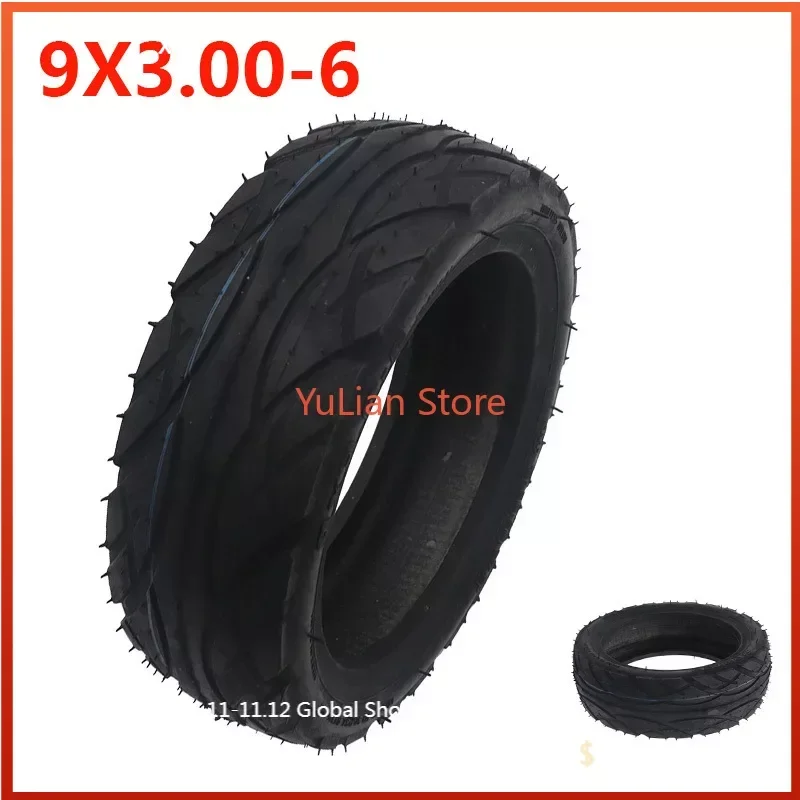 Free shipping 9X3.00-6 tubeless vacuum tyres 9 inch vacuum road tires for Electric scooter 6 inch wheel hub motor use tyres