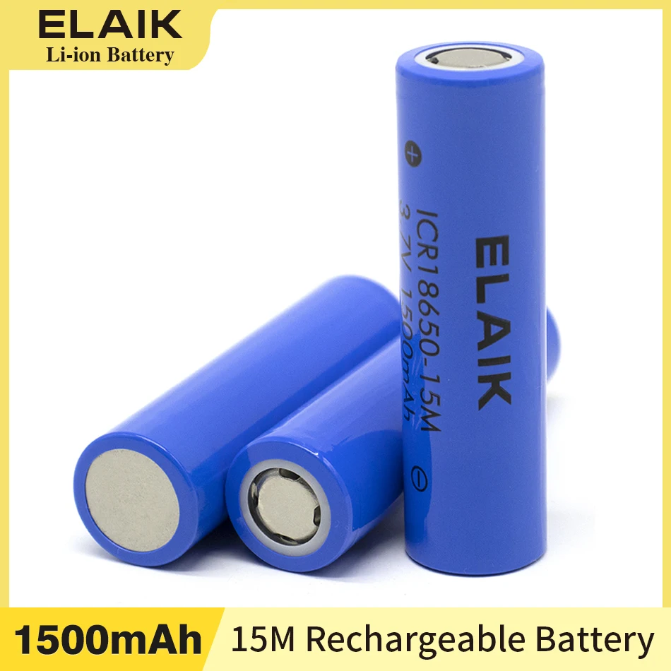 1-5PCS 3.7V ICR18650-15M 1500mAh Rechargeable Digital Lithium Battery Suitable for Small Flashlight, Small Fan Battery