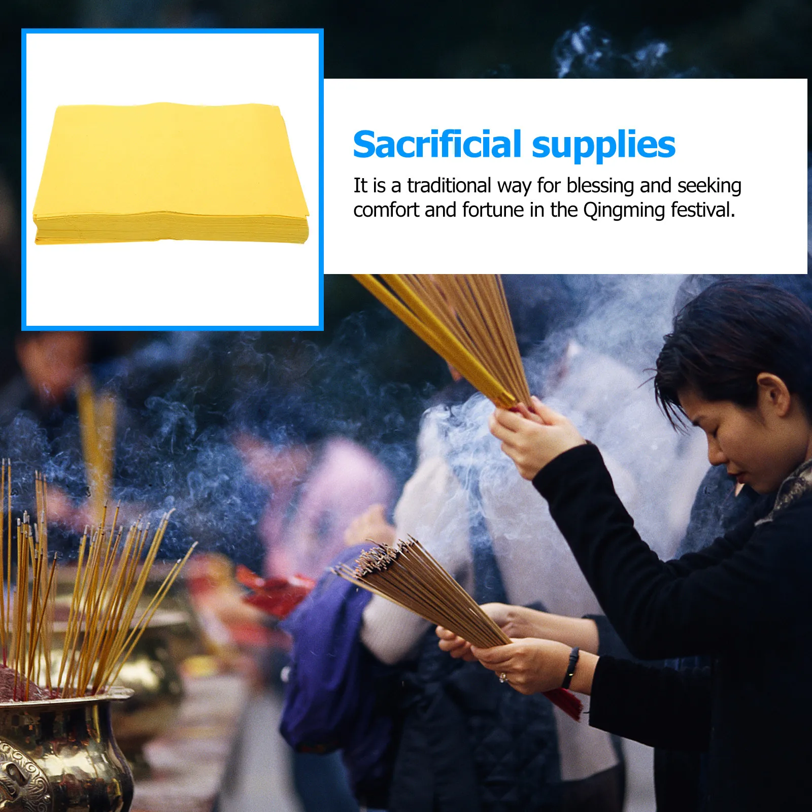 

500Pcs Sacrifice Money Paper Ancestor Burning Supplies for Funeral Qingming Festival Hungry Ghost Festival Ancestor Worship