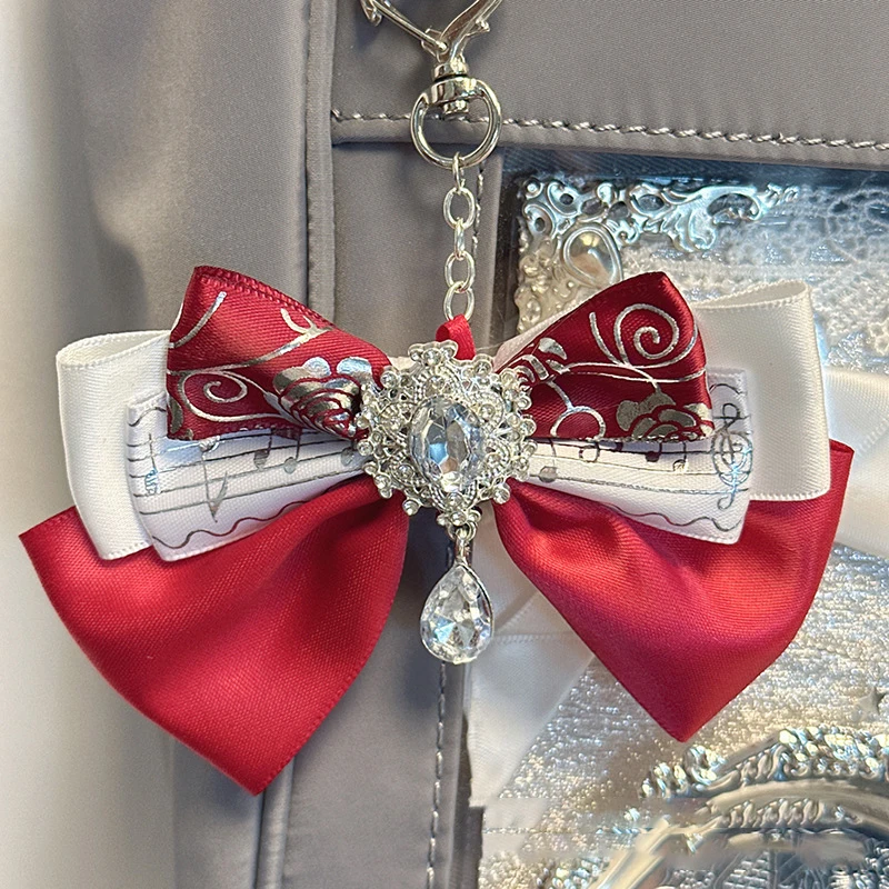 Double Layer Bow Pendant Versatile Ribbon Anime Ita Bag DIY Pendant Bag Lolita Two-Dimensions Ita Bag Jewelry Gift For Friends