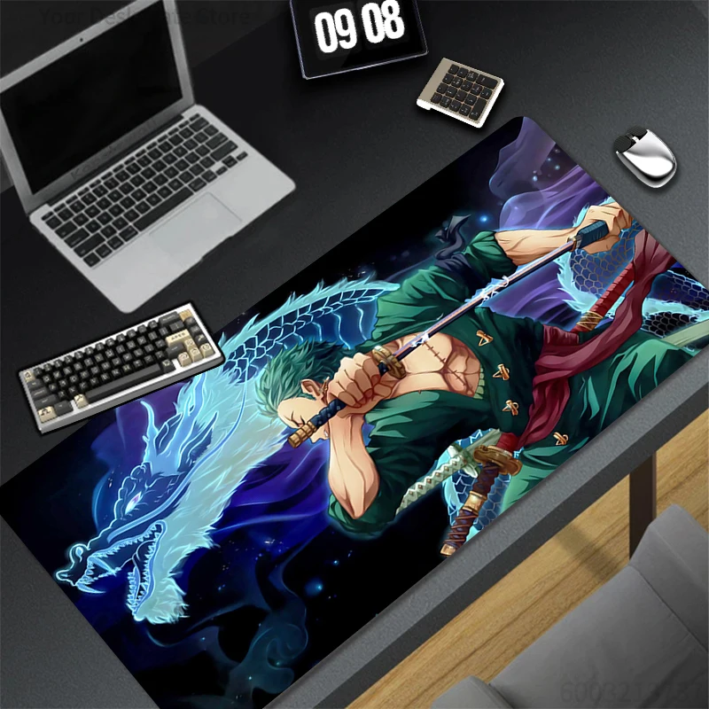 

Anime HD Print Mouse Pad Gaming Dragon Mousepad Rubber Computer One Piece Zoro Mouse Mat Gamer Accessories Non-slip Keyboard Pad