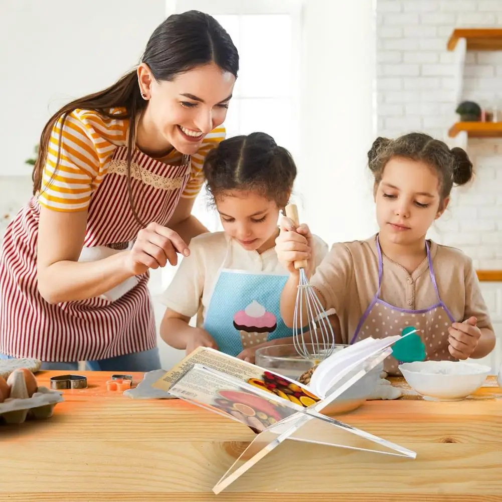 Support de livre en acrylique peu encombrant, facile à installer, étagère T1 pour la maison, l'étude, la cuisine, présentoir transparent