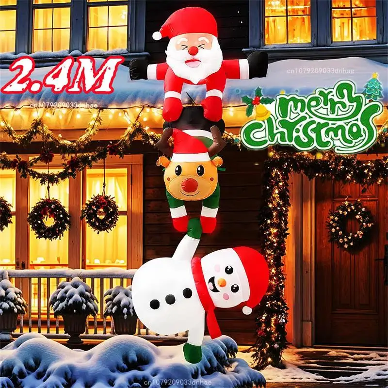 

Christmas Inflatables Snowman & Santa Claus Reindeer Outdoor Decorations Built-in Led Lights Garden Party Xmas Decor