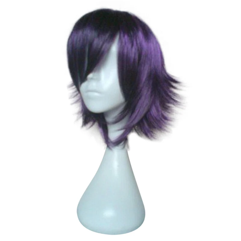 HAIRJOY Cosplay Wig Synthetic Hair Wigs Short Curly  Purple Black Wig