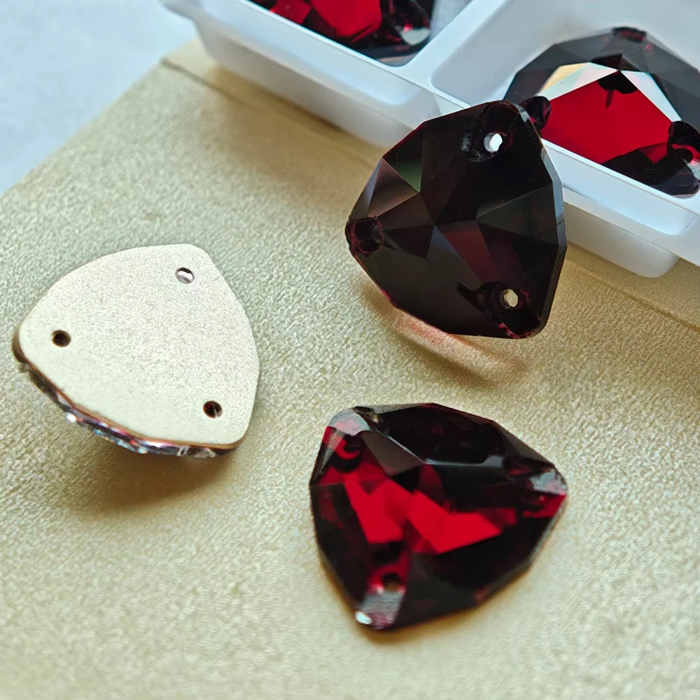 PUBRILEX Dunkle Siam-Strasssteine zum Aufnähen, Glaskristalle mit flacher Rückseite, runde Nähsteine für DIY-Bastelarbeiten, Diamanten für Taschen – Detail 2