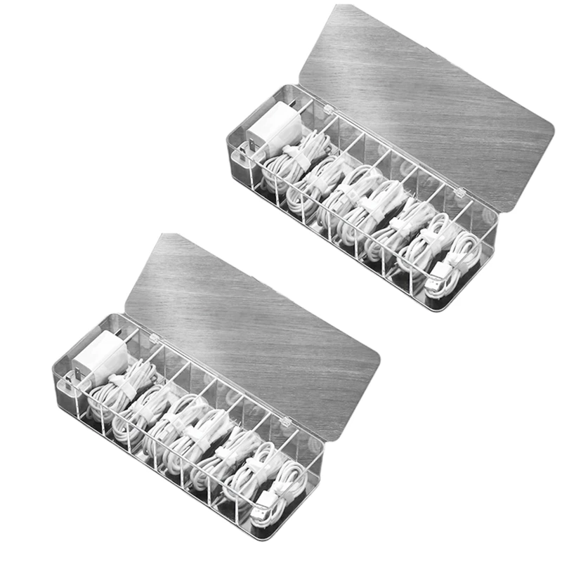 صندوق تخزين كابل بيانات سماعة الرأس ، أدوات مكتبية مع بلاستيك شفاف ، صندوق كابل شحن