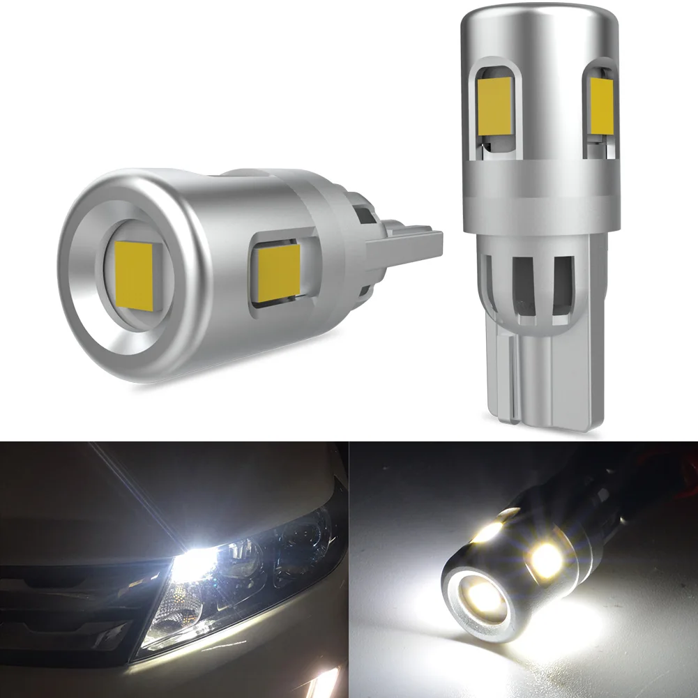 

2x T10 W5W LED Car Light Bulbs Marker Wedge License Plate Lamp Auto Reading Dome Lights 168 194 Led Lamp 6500K Amber Red White