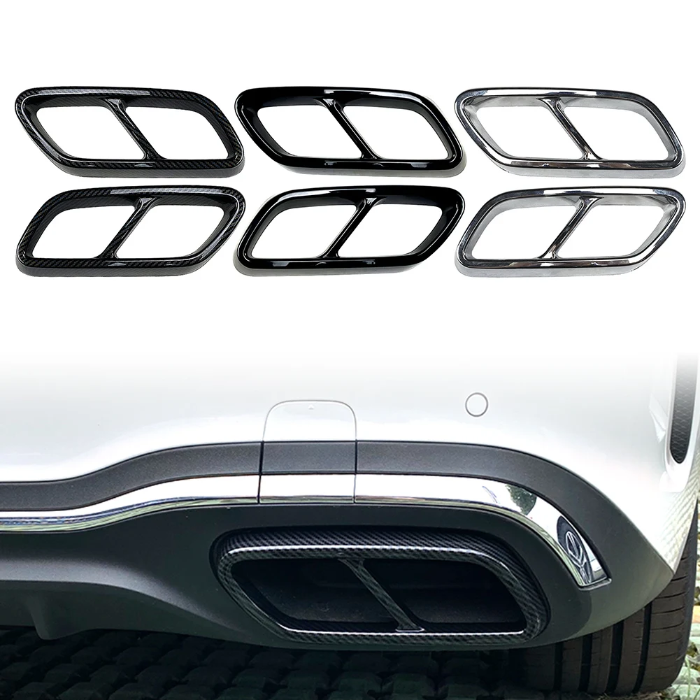 W206 Car Rear Exhaust Muffler Tail Pipe Cover Trim For Mercedes Benz C-Class W206 ABS Accessories