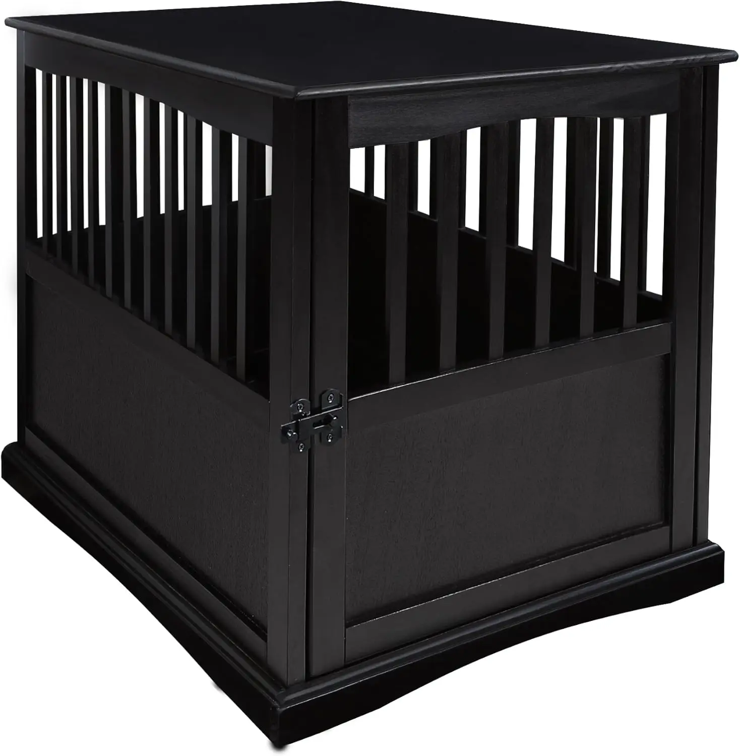 Wooden Large Pet Crate, End Table, (Black, 24