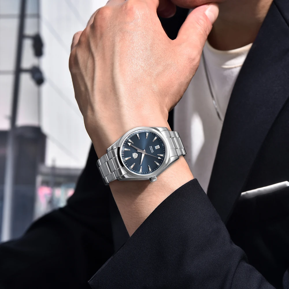 RollsTimi อัตโนมัติผู้ชายหรูหรานาฬิกาสแตนเลสสตีลนาฬิกาข้อมือสําหรับชาย NH35 Sapphire กระจกนาฬิกากันน้ํา