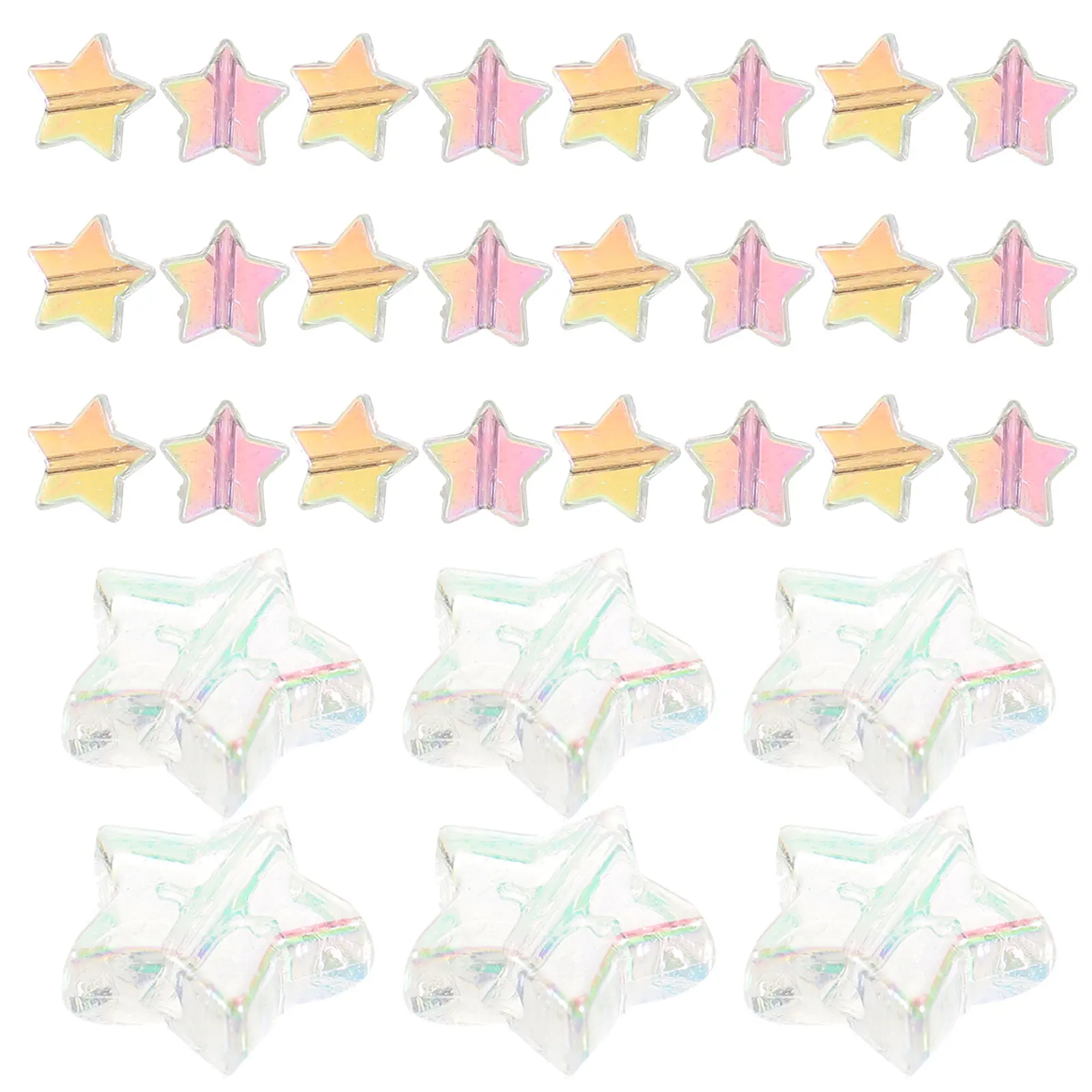 

Pentagram for Jewelry Making Lightweight Portable DIY Crafts Clear Star Shaped Beads Bracelet Necklace Accessories Multi
