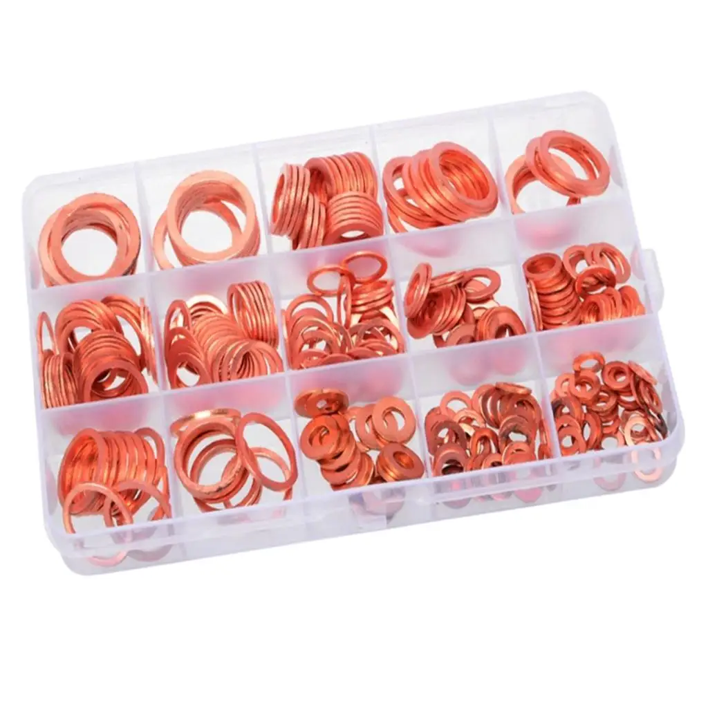 Copper Washers Assorted Gasket Washer Sealing M5/6/8/10/12//14/16/20