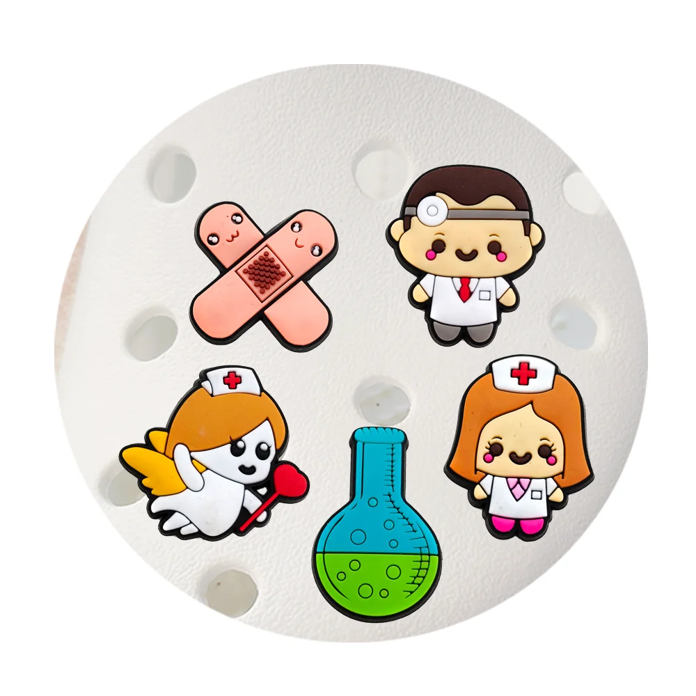 New Arrivals Cute Medical Doctor Shoe Charms for Sandals Accessories Shoe Decorations Pins Women Favor Gifts