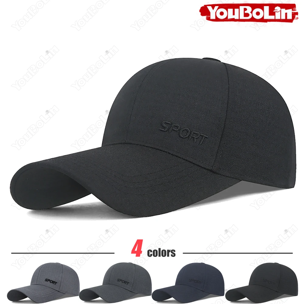 Dad Hats Oversized Brim Baseball Cap-Breathable Solid Color Sports Hat with Minimalist Embroidery, Hiking, Running & Daily Wear