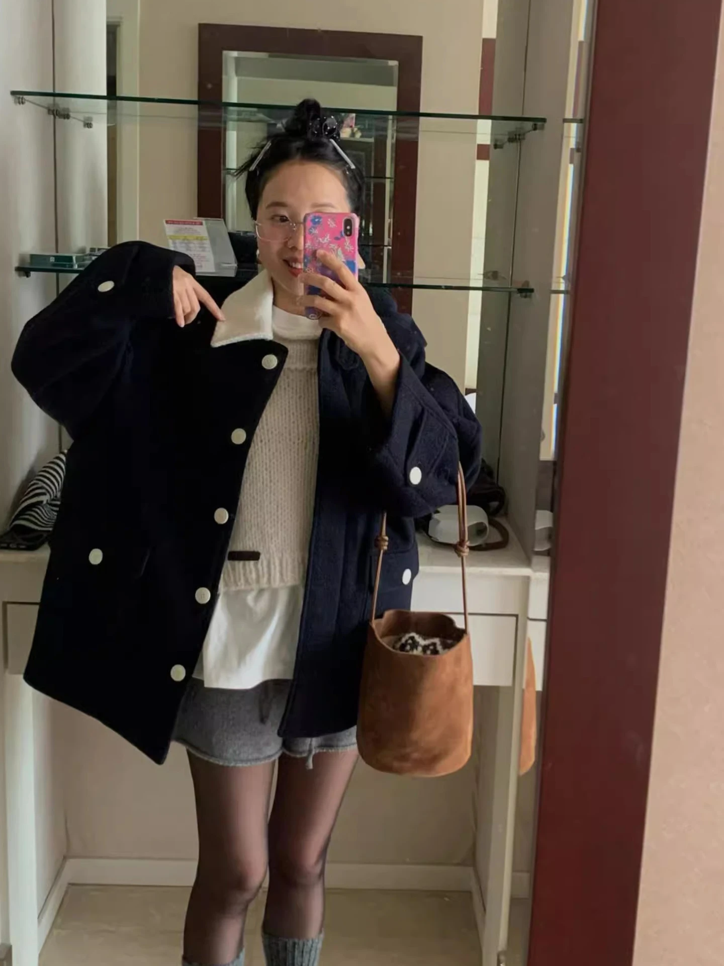 

Retro Color Blo Single Button Cotton Woolen Coat Women's Loose Fit Winter New Sle Versatile ket Outerwear