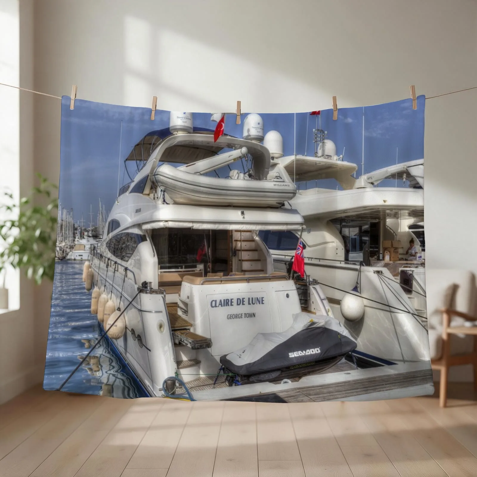 New Sunseeker 78 Yacht Throw Blanket couch cozy soft plush fuzzy picnic outdoor blanket