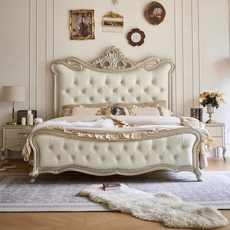 سرير مزدوج للفتيات بتصميم أوروبي، سرير تخزين متعدد الوظائف، سرير فاخر بحجم كينغ، أثاث غرفة نوم Sun Letti Matrimoniali