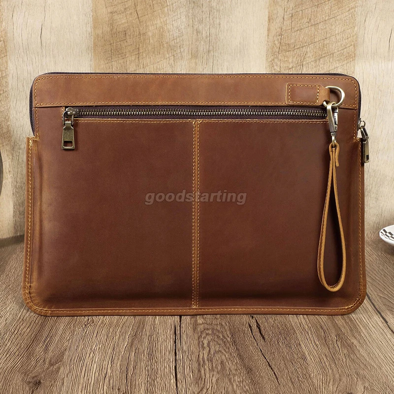 P+ Genuine Leather Laptop Sleeve Case Carry Bag For Apple Macbook Air Pro 13/14 M4