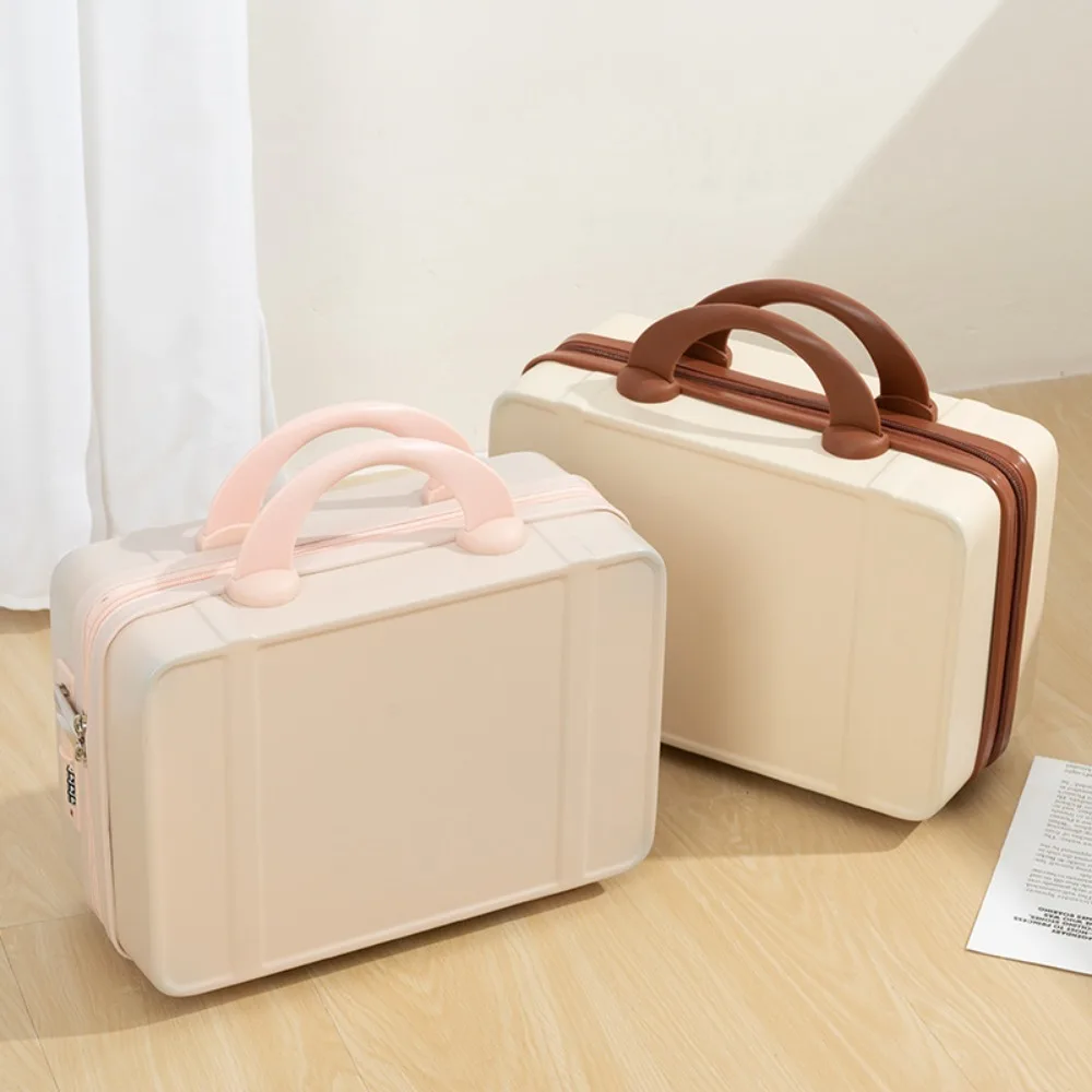 14 Inches ABS Hand Carry Suitcase Zipper with Combination Lock Mini Storage Bag Cosmetic Box