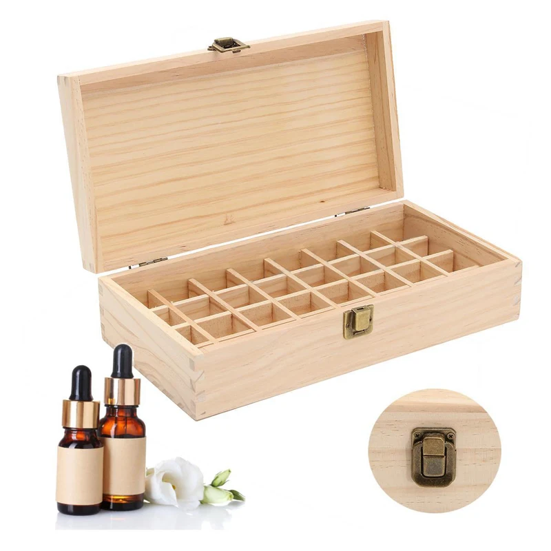 32 Slot Essential Oil Bottle Storage Box Wooden Case Container Aromatherapy Oils