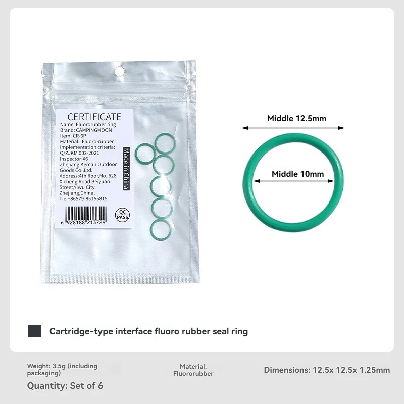 CAMPINGMOON Sealing ring O-type wear-resistant and pressure resistant sealing ring for CR-6P card furnace adapter interface
