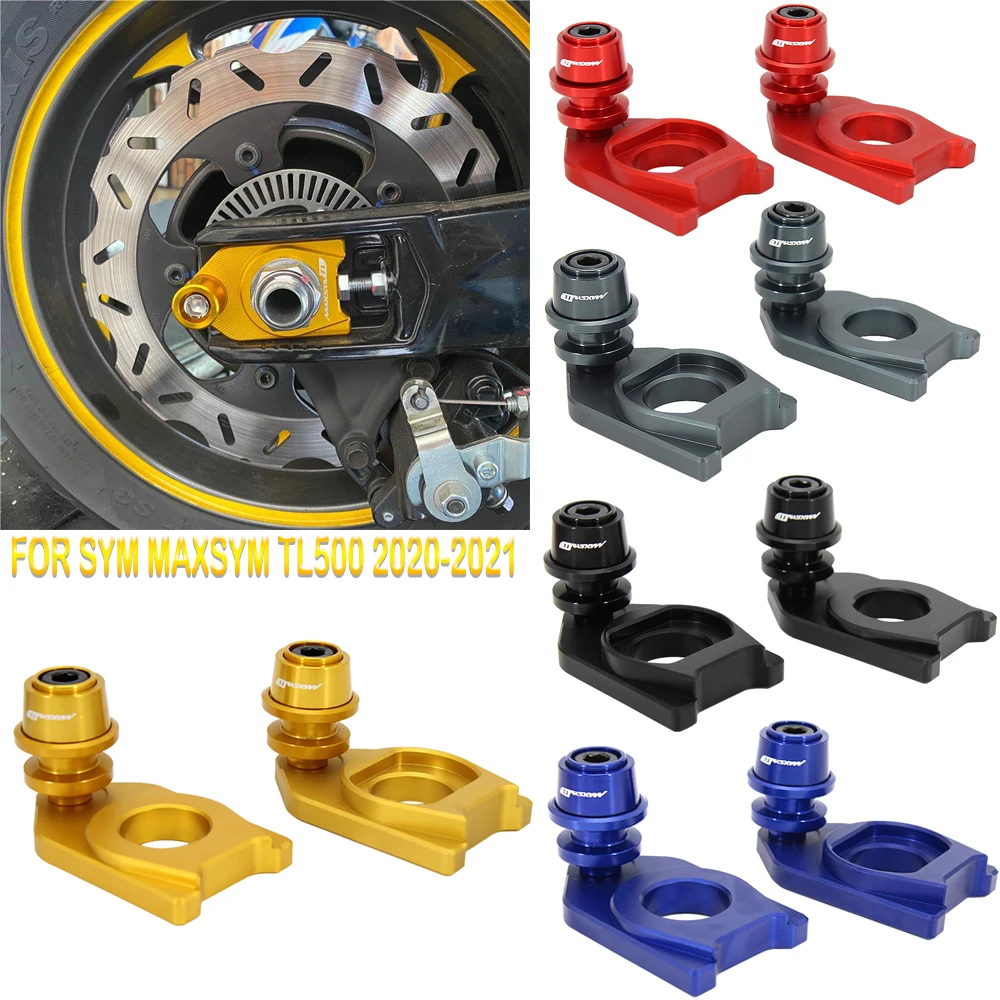 

Motorcycle Chain Adjustment Block Frame swingarm Spools sliders Rear Wheel Axle Stand Hook Set For SYM MAXSYM TL 500 TL500 2020