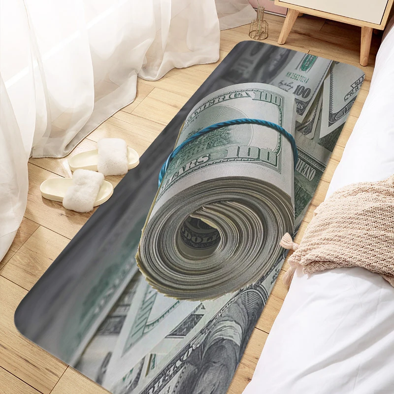 

Dollar Printed Balcony Bedroom Rug Living Room Floor Carpet Hallway Kitchen Foot Mat Slip-resistant Doormat Entrance Door Home