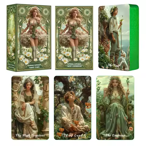 Tarot Cards for Beginners with Guidebook, Spring Sprout Tarot Deck, 80 Oracle and Tarot Cards, Cards with Gilded Learning Edge