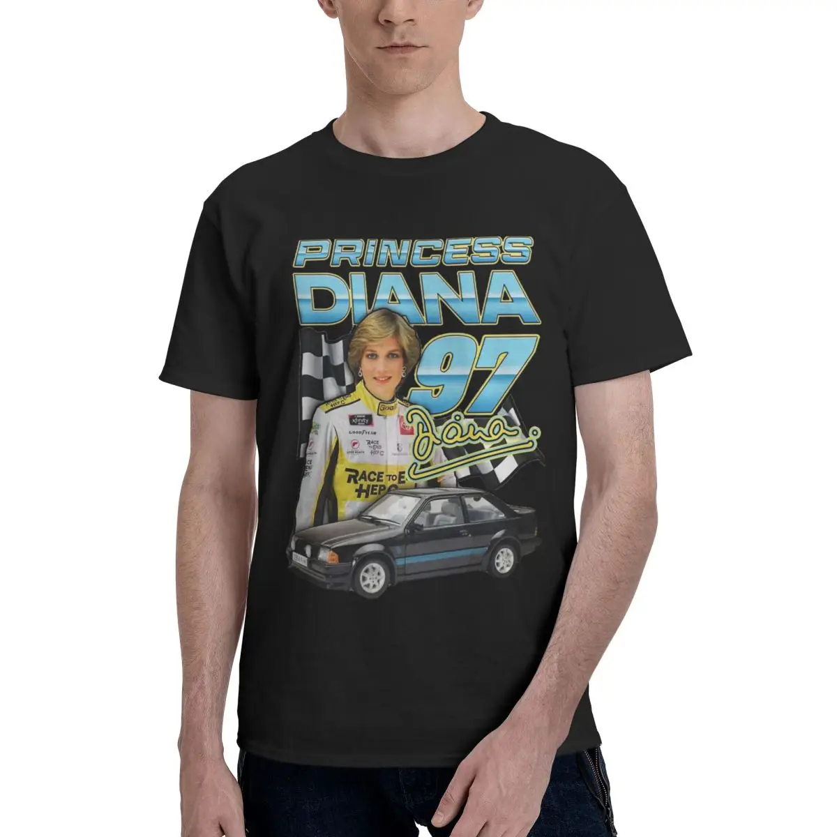 Vintage Princess Diana 97 T-Shirt for Men Crew Neck 100% Cotton T Shirt Short Sleeve Tees Gift Idea Clothing