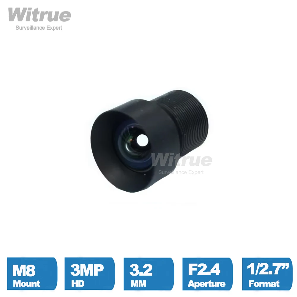 Low Distortion Lens HD 3MP 3.2MM M8 Mount F2.4 1/2.7